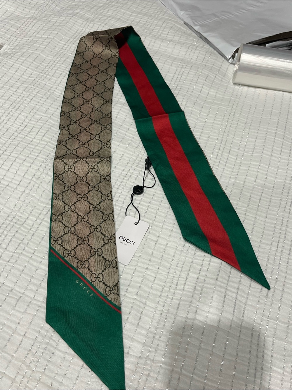 Gucci Green & Red Web Stripe GG Monogram Twilly